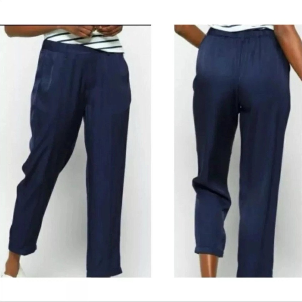 Pistola Size Large Navy Blue "Eleanor" High Rise Tapered Leg Trouser Pants